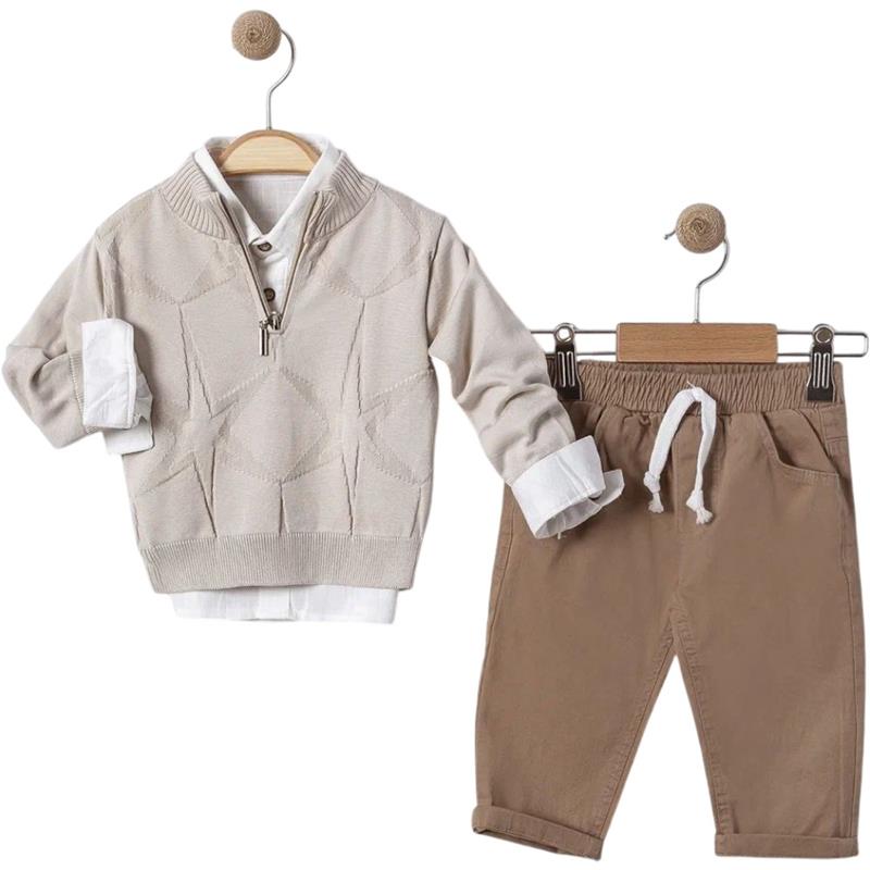 6022 оптом детские демисезонные костюмы тройки для мальчиков на 9/24 месяцев