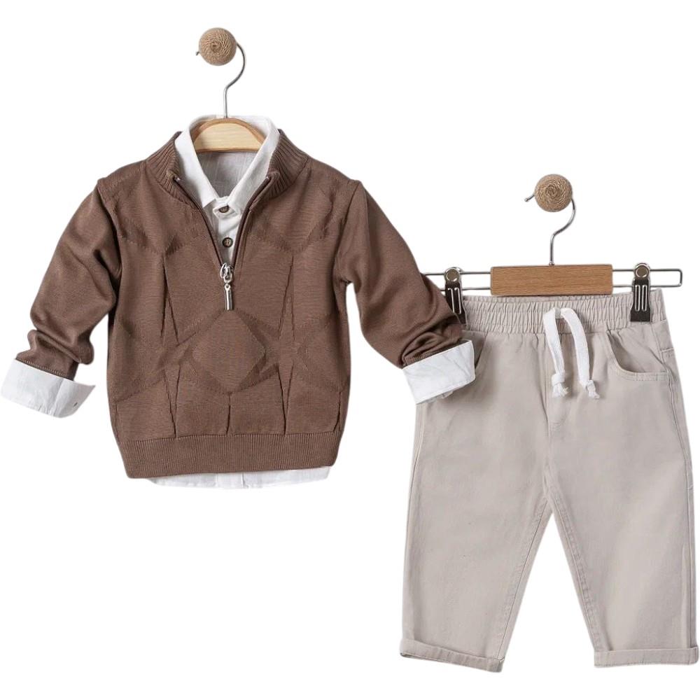 6022 оптом детские демисезонные костюмы тройки для мальчиков на 9/24 месяцев