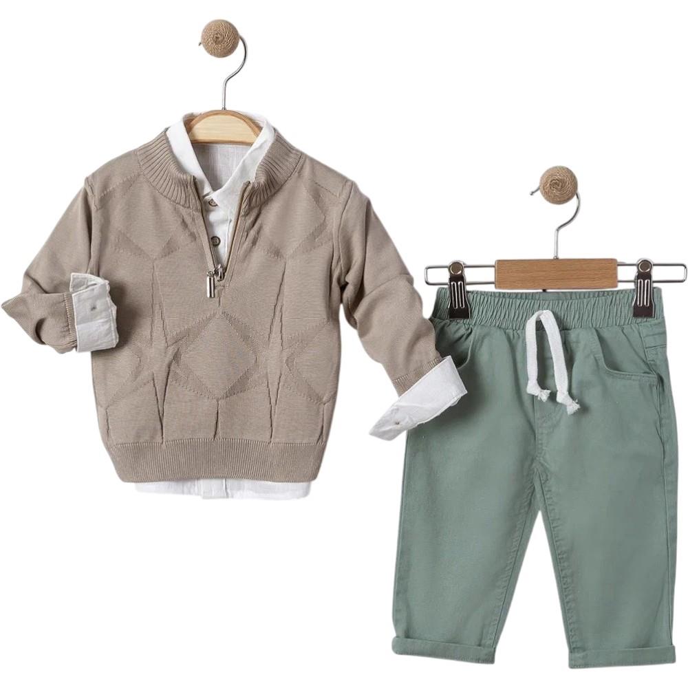 6022 оптом детские демисезонные костюмы тройки для мальчиков на 9/24 месяцев