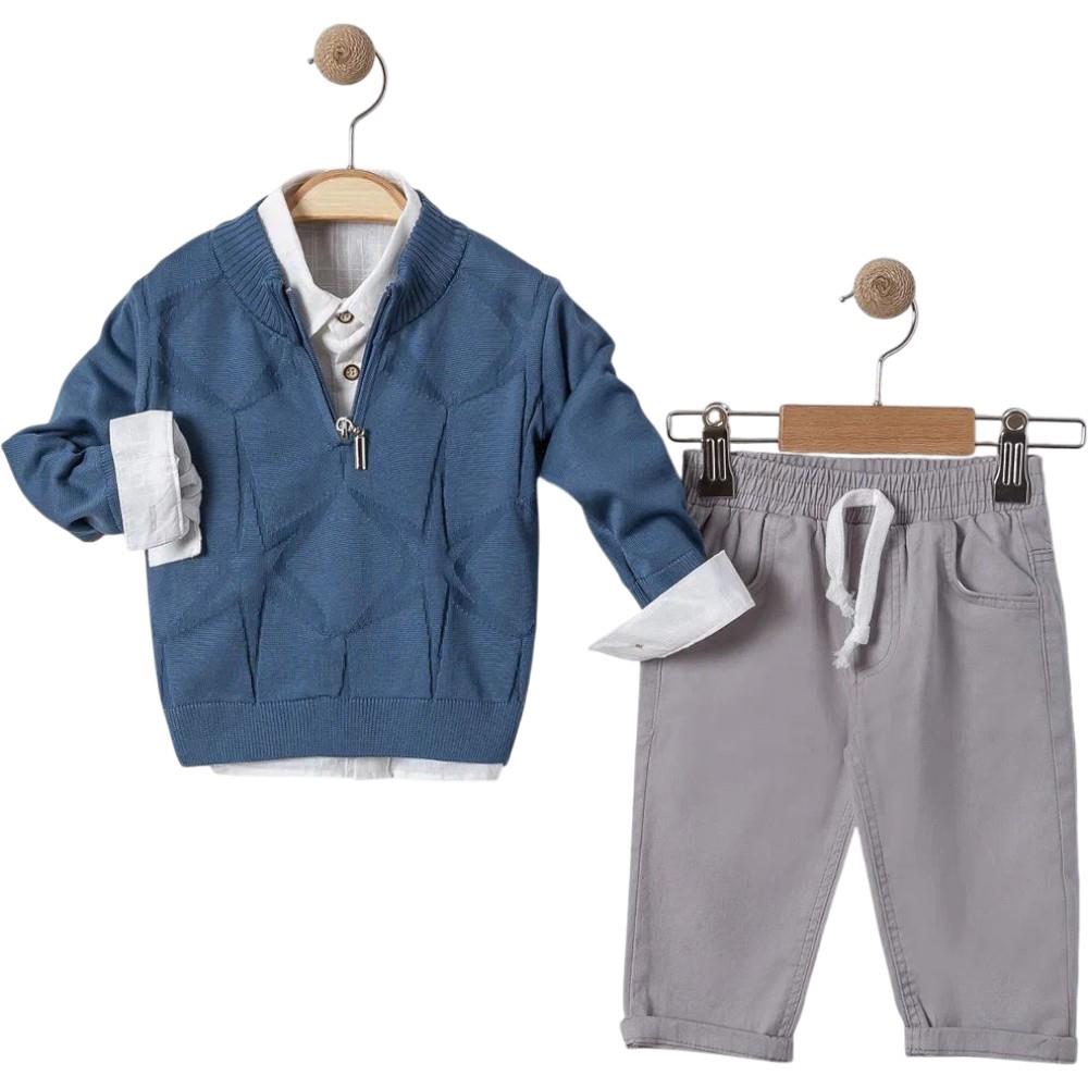 6022 оптом детские демисезонные костюмы тройки для мальчиков на 9/24 месяцев