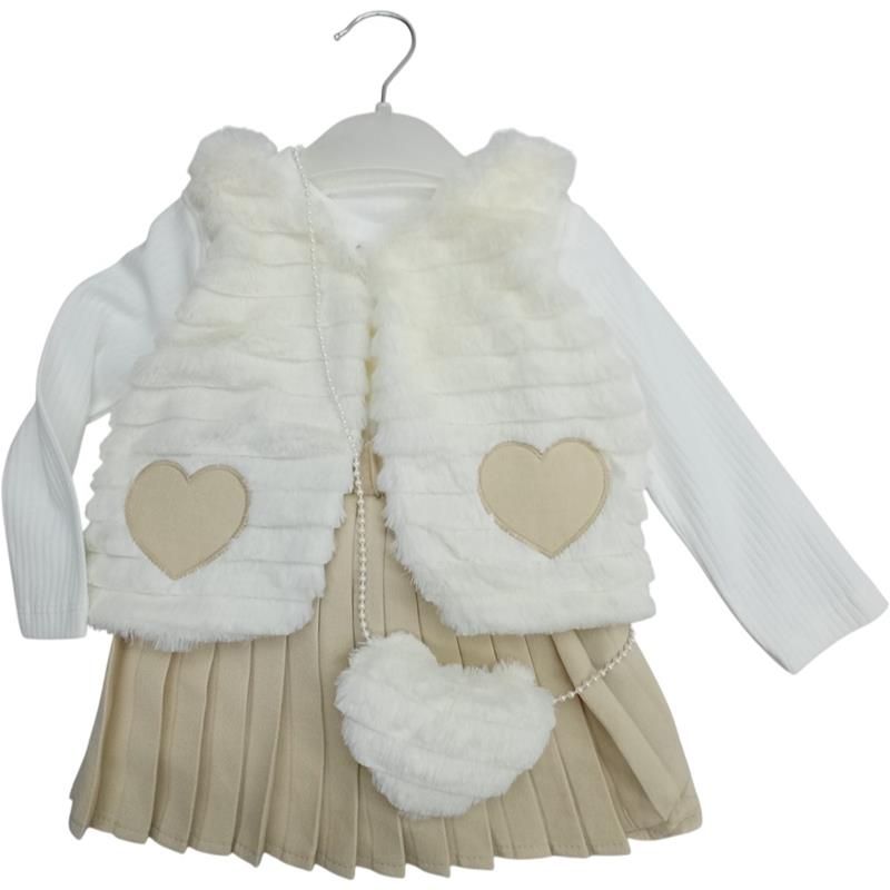 4183 toptan 2/5 yaş kız çocuklar için mevsimlik pelüş bolerolu üçlü takımlar