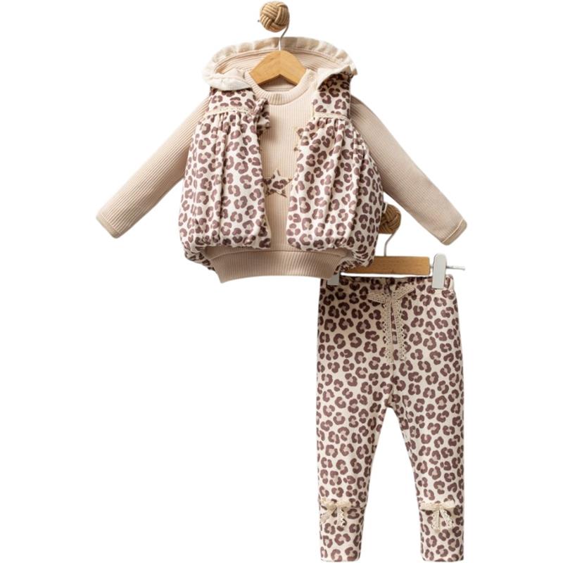 2041 toptan 6-9-12 aylık bebekler için üç parçalı mevsimlik takım elbise