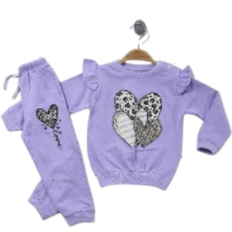 673 toptan 6-24 aylık kız çocuklar için mevsimlik iki parçalı takım elbise