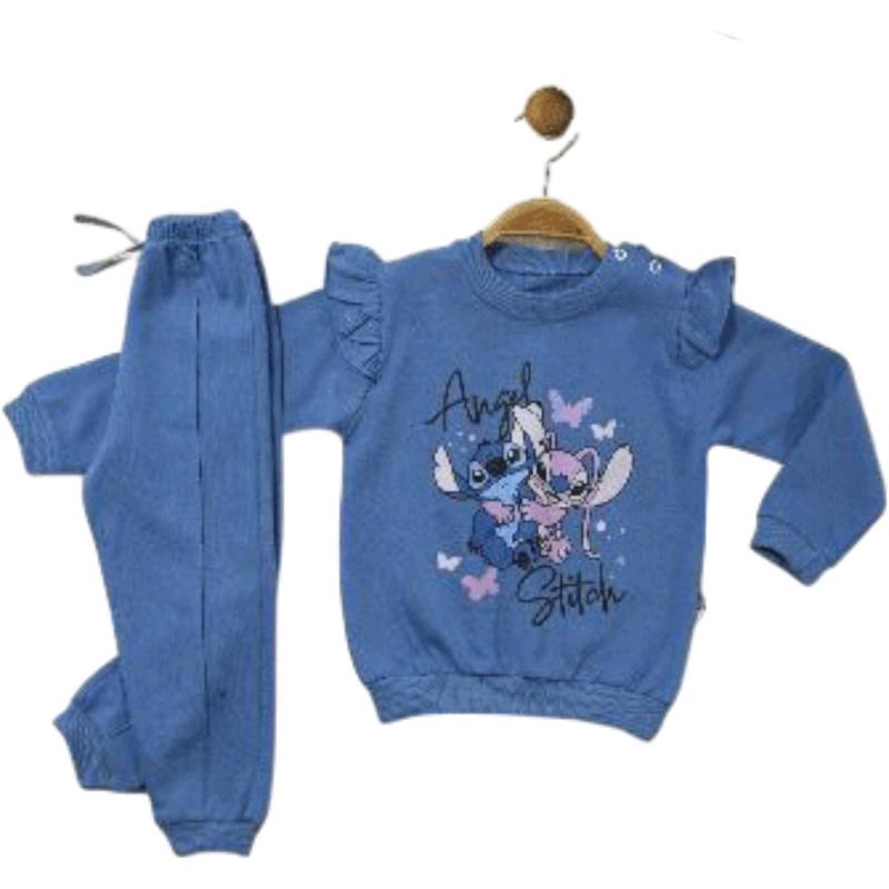 674 toptan 6-24 aylık kız çocuklar için mevsimlik iki parçalı takım elbise