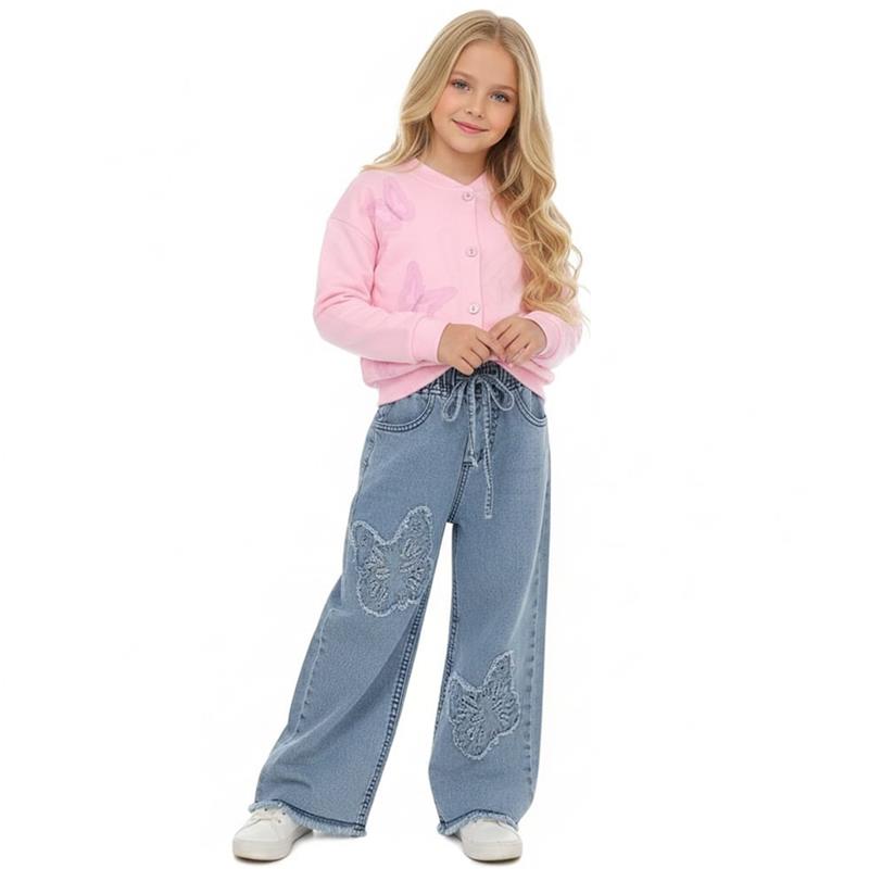 70610 toptan 5-12 yaş arası kız çocuklar için mevsimlik iki parçalı takımlar