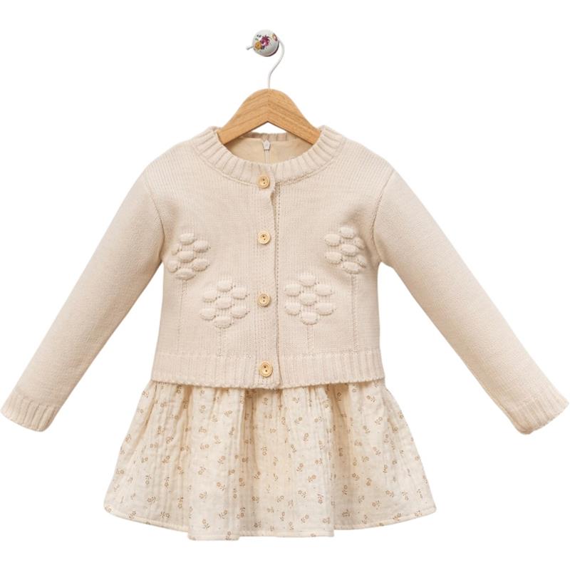 6020 оптом детские демисезонные платья с вязаной кофточкой для девочек на 2/5 лет