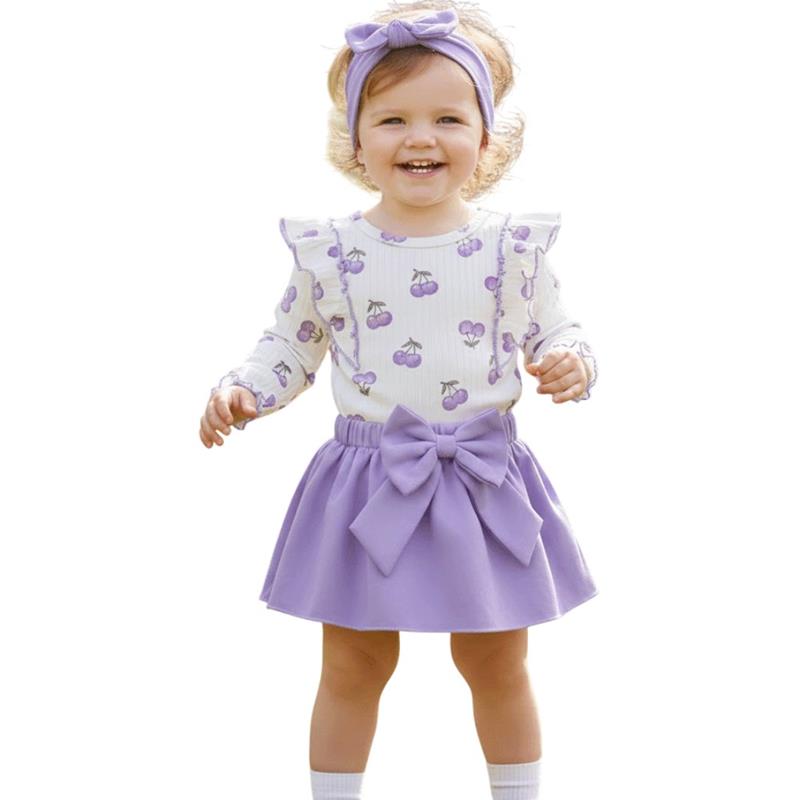 746 toptan 6-18 aylık kız çocuklar için mevsimlik iki parçalı takım elbise