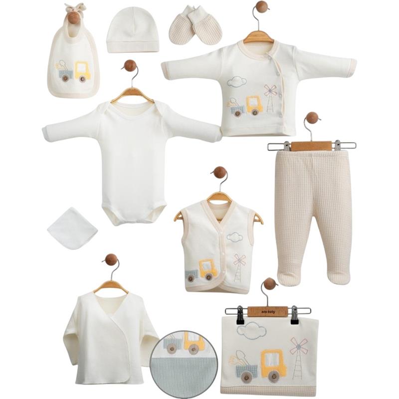 6653 toptan bebekler için 10 parçalı hastane çıkışı bebek kutulu zıbın setleri