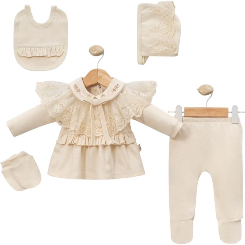 2095 toptan 3-6 aylık bebekler için 5 parçadan oluşan bebek zıbın seti