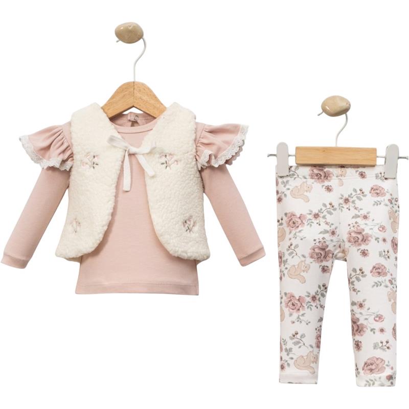 4060 toptan 9/24 ay kız çocuklar için mevsimlik üç parçalı takım elbise 