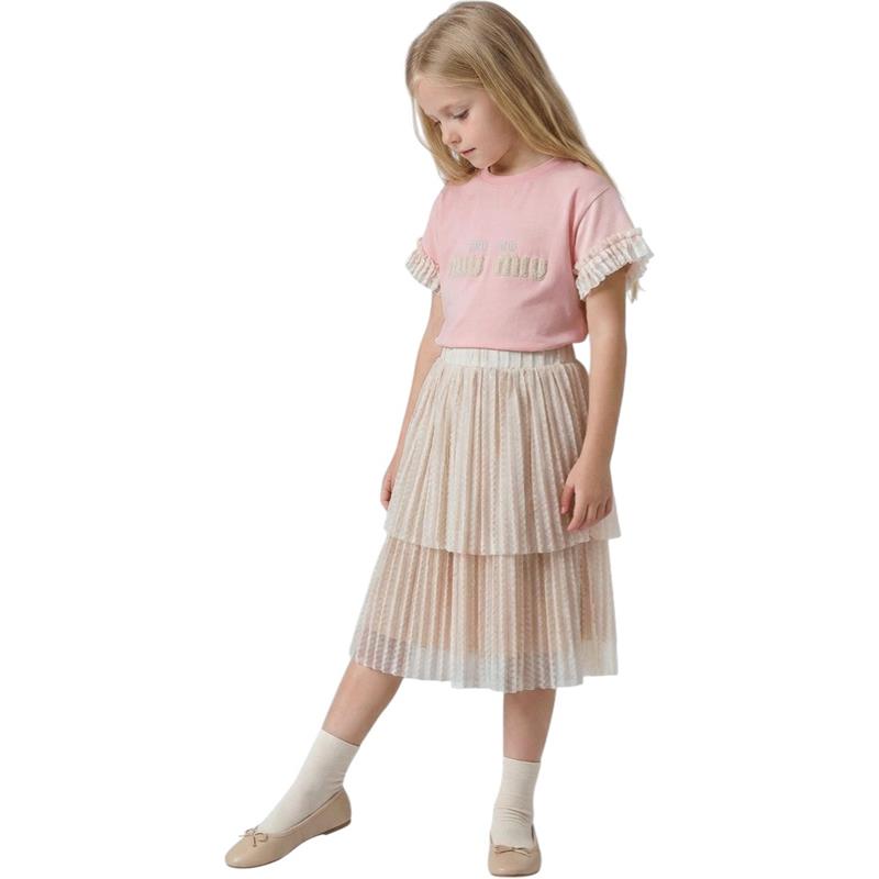 26400 wholesale children's summer two-piece suits, T-shirts with skirts for girls aged 6/9 years