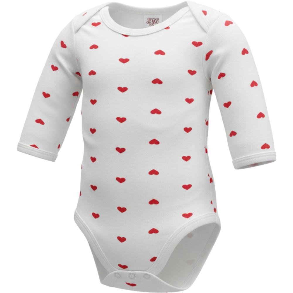 710 toptan 9-12-18 aylık kız bebekler için kalp baskılı çıtçıtlı badi  