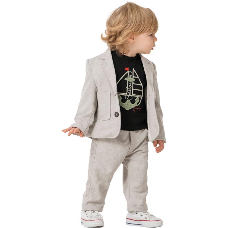 5257 toptan 6-9-12 aylık bebekler için mevsimlik üç parçalı takımlar