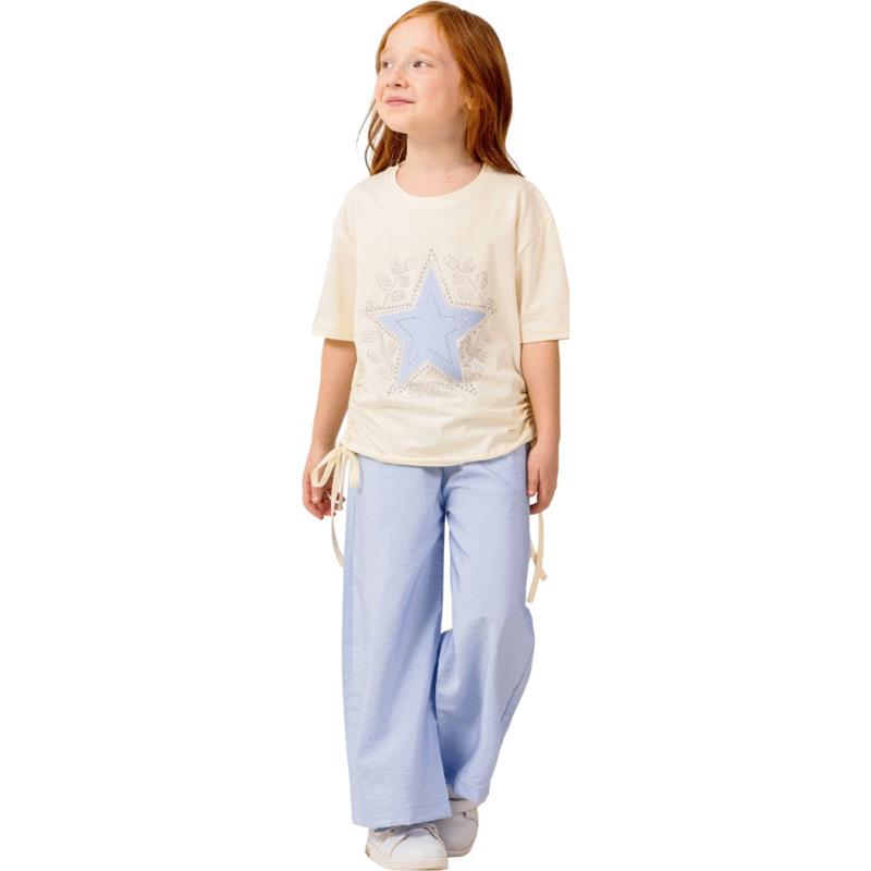 7352 toptan 5-8 yaş arası kız çocuklar için tişört ve pantolonlu yazlık iki parçalı takımlar