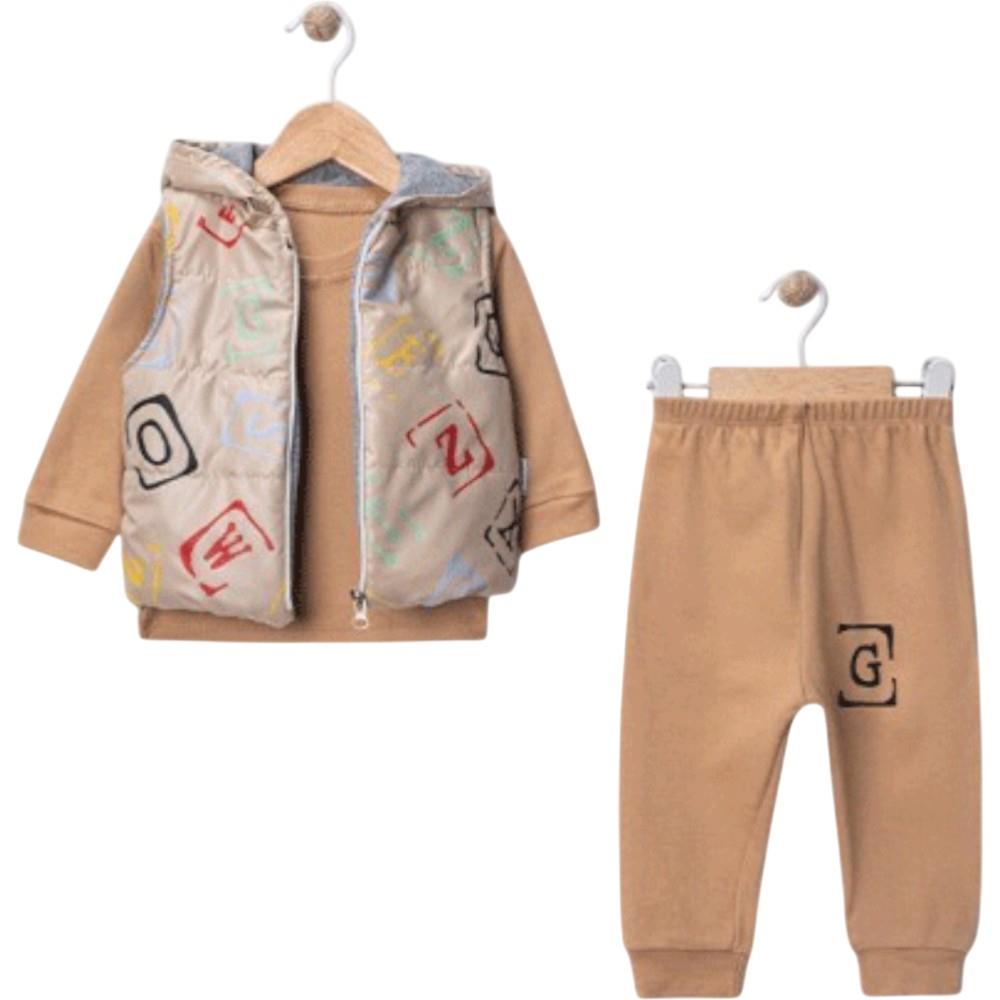 25393 оптом детские демисезонные костюмы тройки с жилетом для мальчиков на 9/24 месяцев
