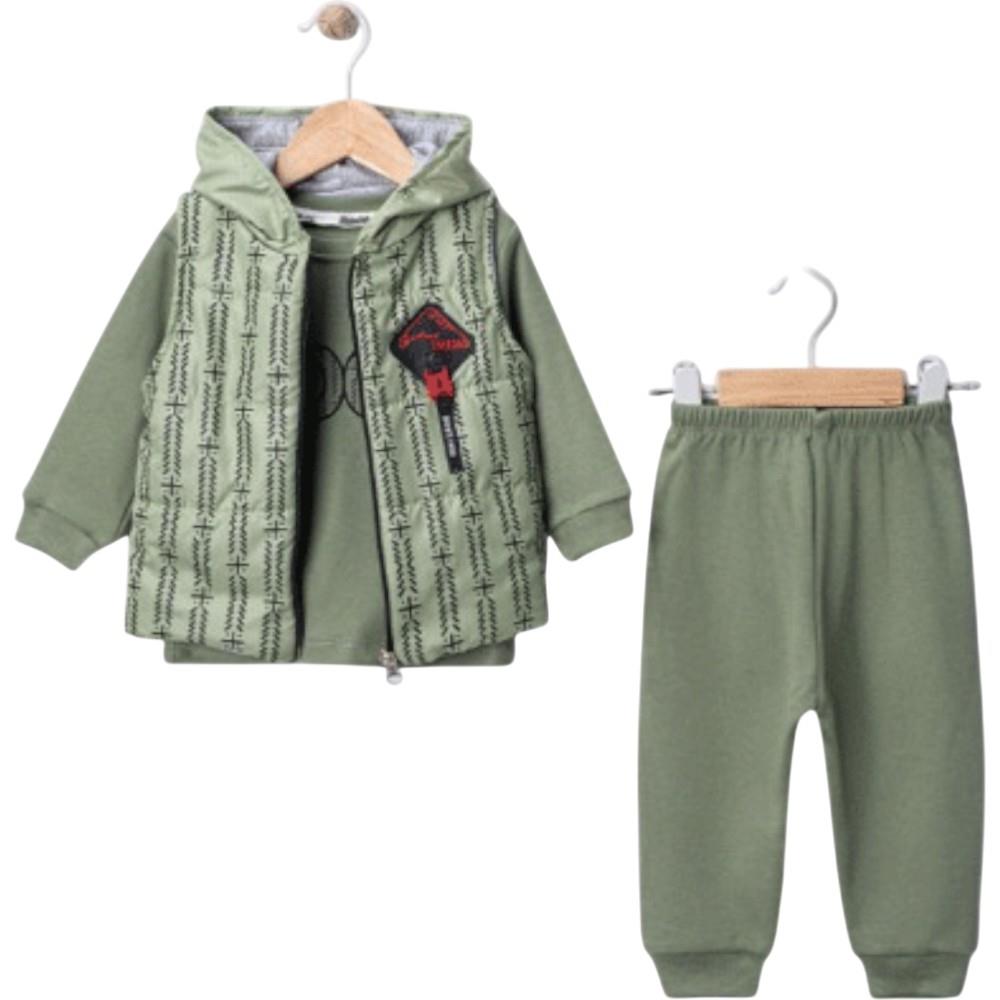 25406 оптом детские демисезонные костюмы тройки с жилетом для мальчиков на 9/24 месяцев