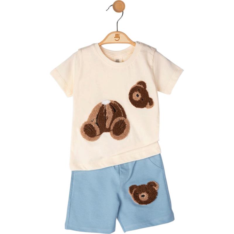 1002 toptan 9/24 ay erkek çocuk yazlık tişört ve şortlu iki parçalı takım