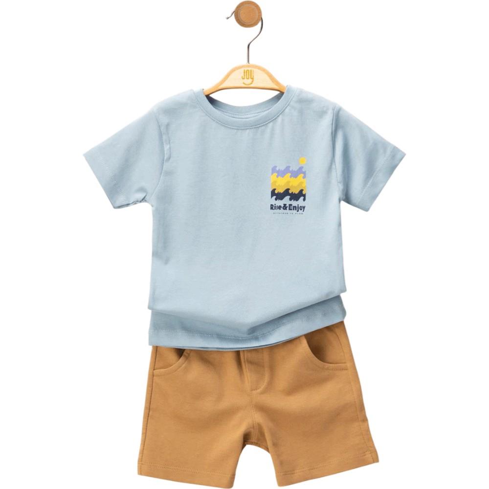 1004 toptan 2/5 yaş erkek çocuklar için yazlık tişört,şortlu ikili takım
