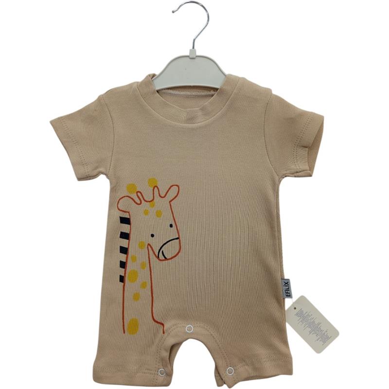 1453 wholesale children's demi-season overalls with a giraffe print for infants 3-6-9 months