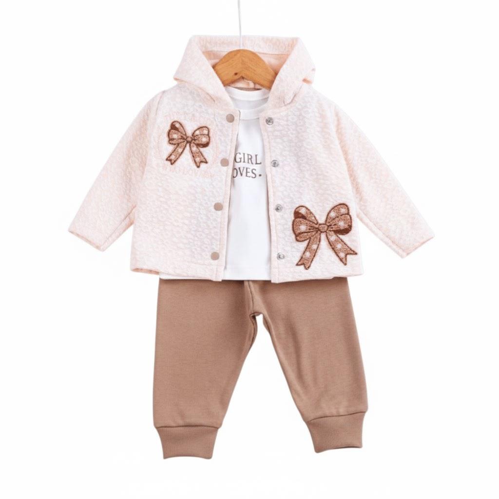 14167 wholesale children's demi-season three-piece suits for infants aged 9/24 months