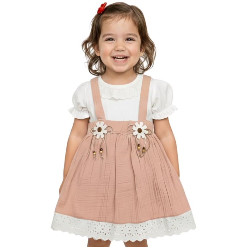 0542 Wholesale children's summer sundresses with a T-shirt for girls 1-2-3 years 