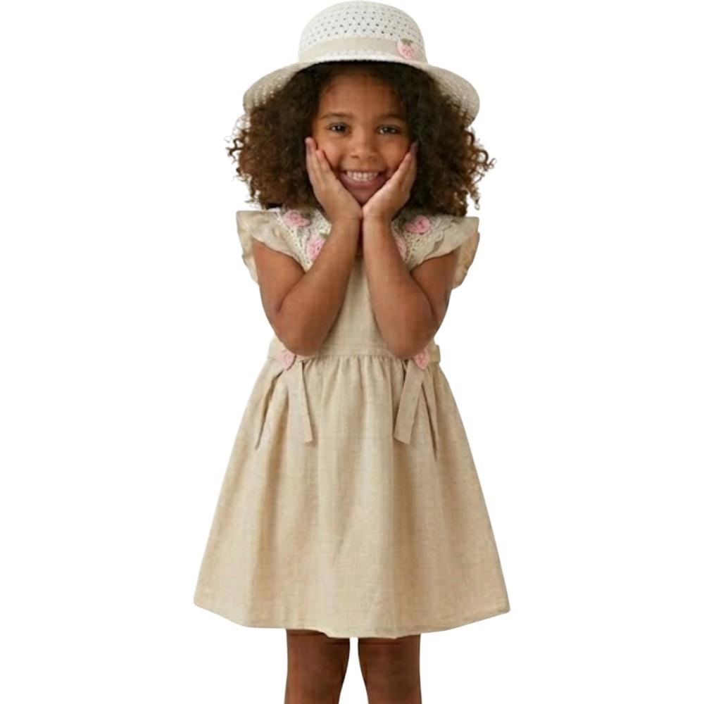 7283 оптом детские летние платья с шляпой для девочек на 2/5 лет