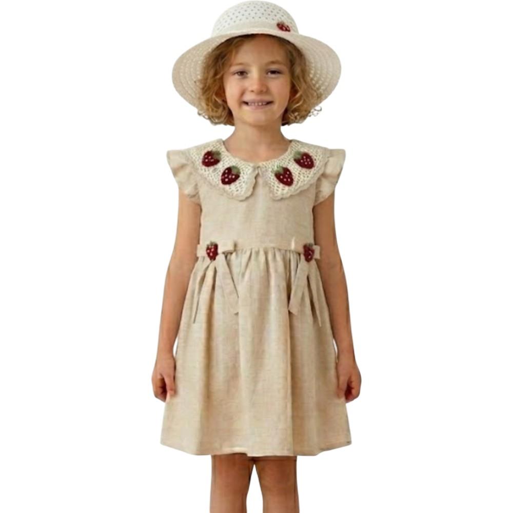 7283 оптом детские летние платья с шляпой для девочек на 2/5 лет