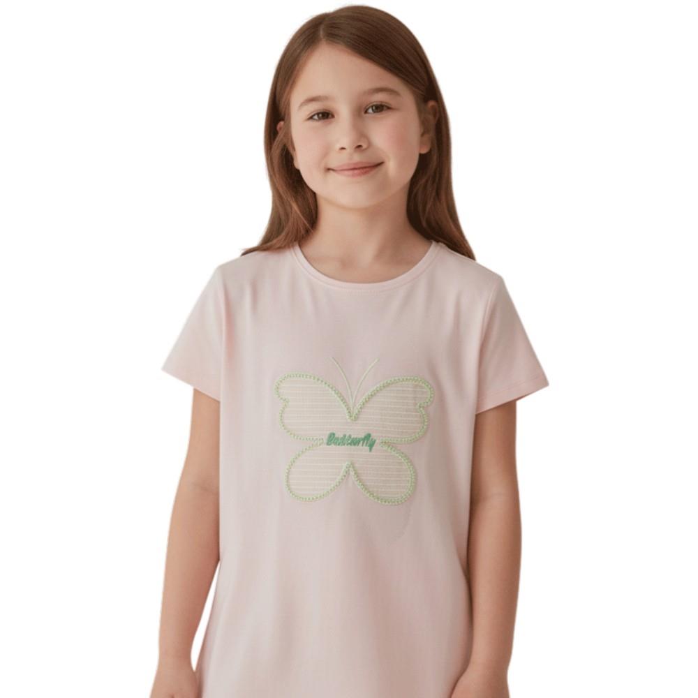 4404 toptan 13-16 yaş arası kız çocuklar için yazlık kelebekli tişörtler