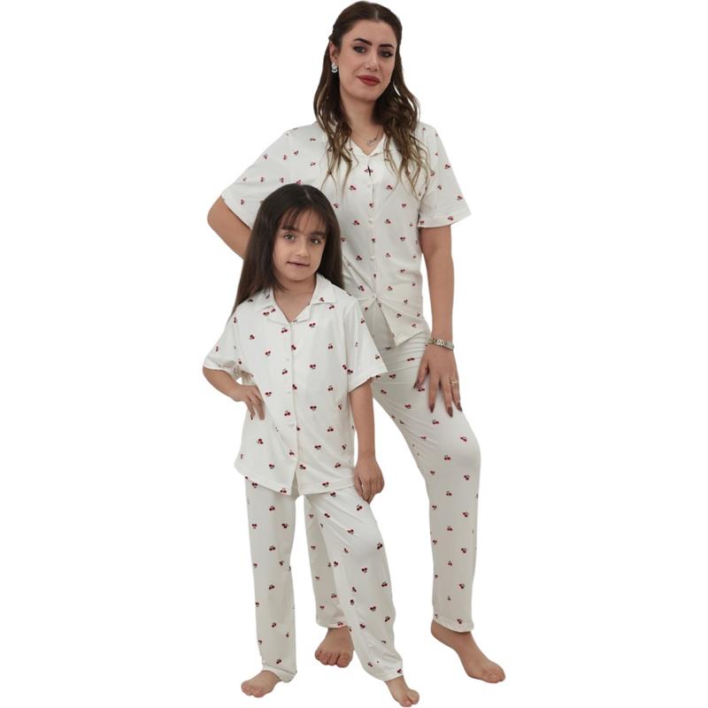 toptan M-L-XL-2XL beden kız çocuklar için düğmeli yazlık pijamalar 