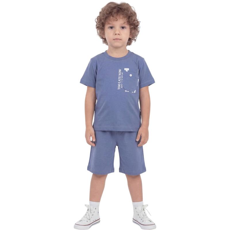 40966 toptan 2-5 yaş arası erkek çocuklar için yazlık tişört ve şort takımı