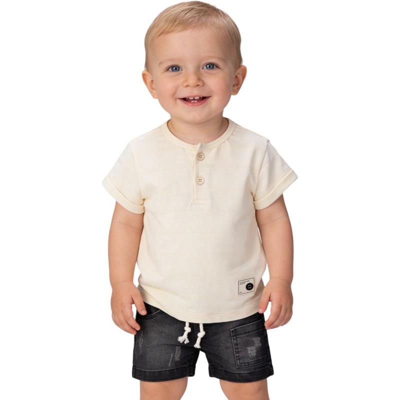 2618 toptan 6-24 aylık erkek çocuklar için tişört ve şortlu yazlık ikili takım