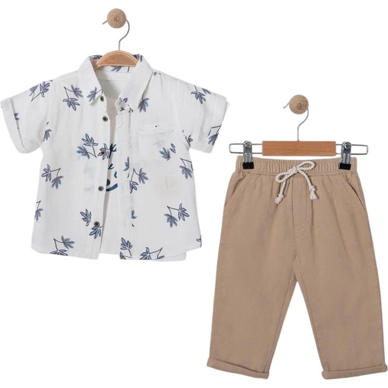 6311 toptan 9-24 aylık erkek çocuklar için yazlık üç parçalı takım elbise