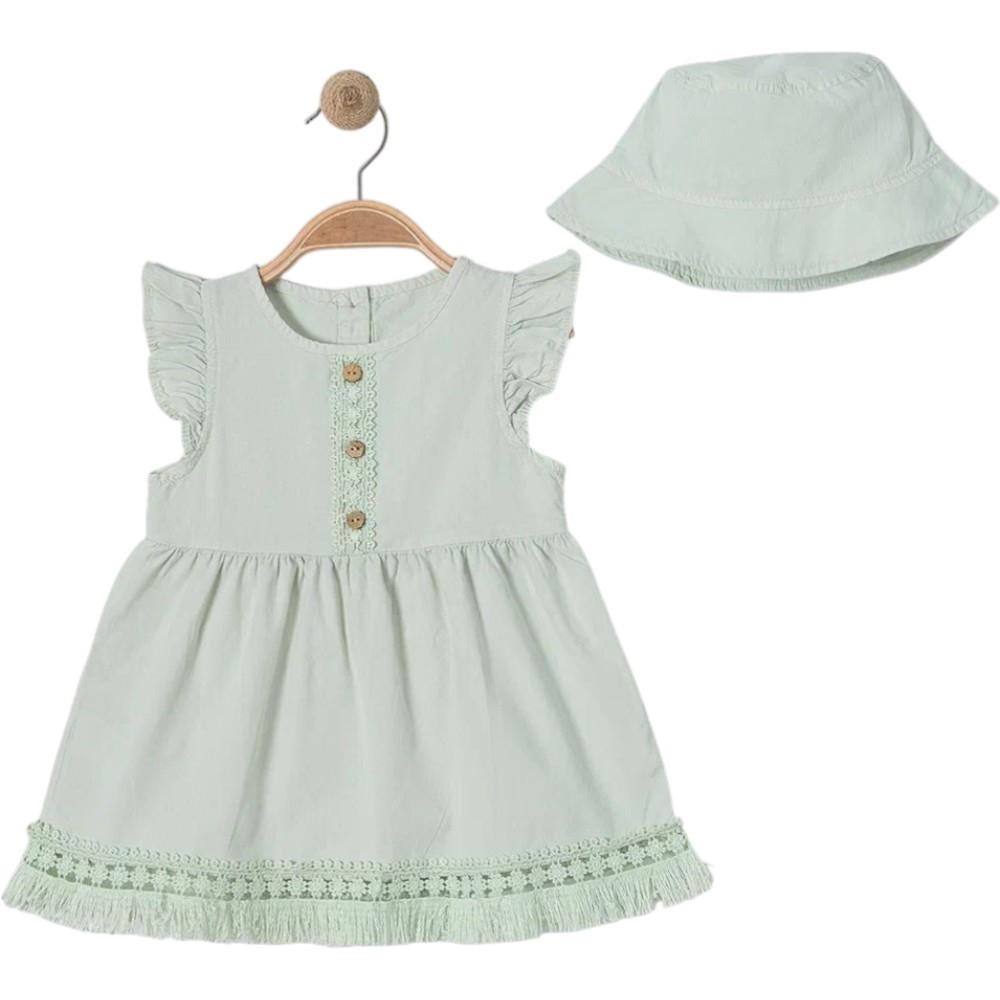 2806 wholesale summer dresses with hats for girls 9/24 months