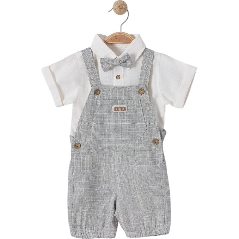 6300 toptan 9/24 aylık erkek çocuklar için gömlekli salopet takımları