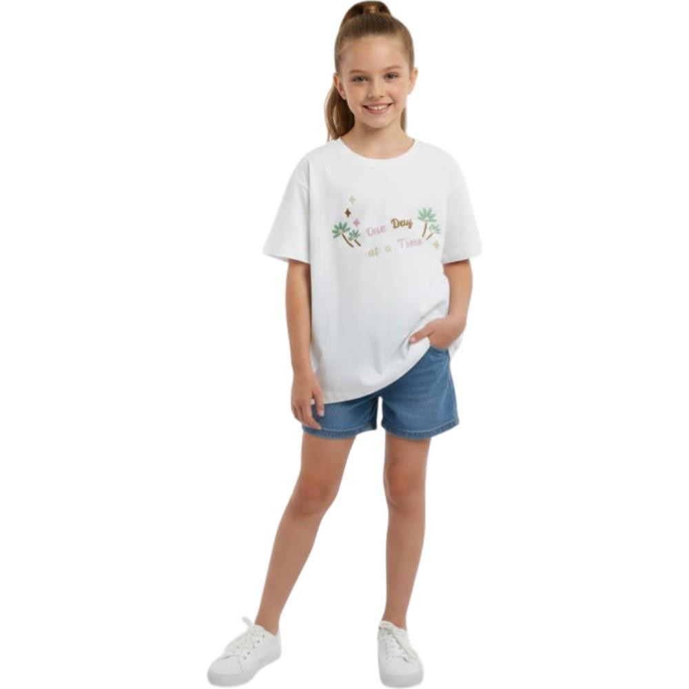 4406 Toptan 13-16 yaş arası kız çocuklar için çocuk yazlık tişörtler