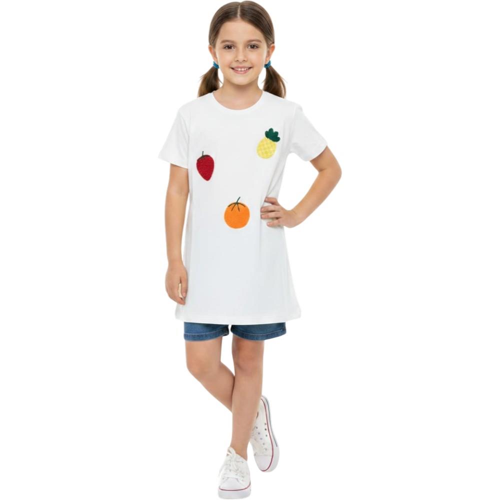 4308 Toptan 9-12 yaş arası kız çocuklar için çocuk yazlık tişörtler 