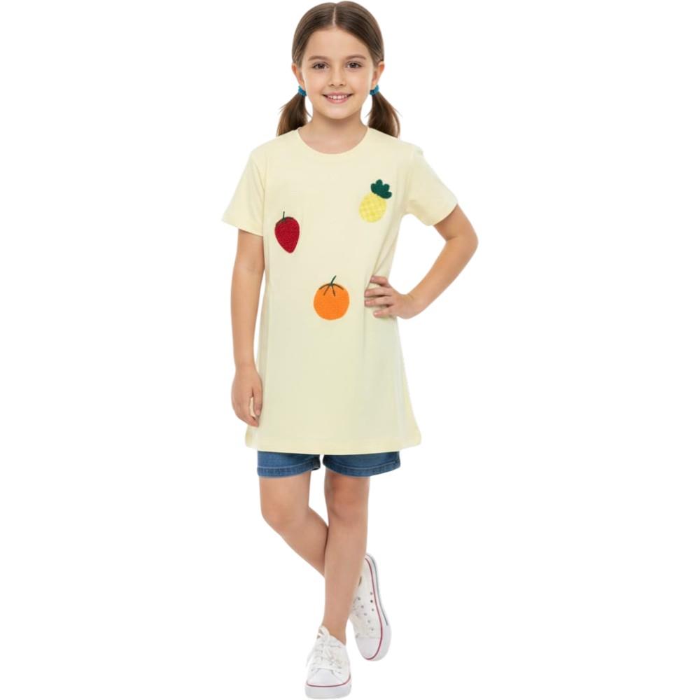 4308 Toptan 9-12 yaş arası kız çocuklar için çocuk yazlık tişörtler 