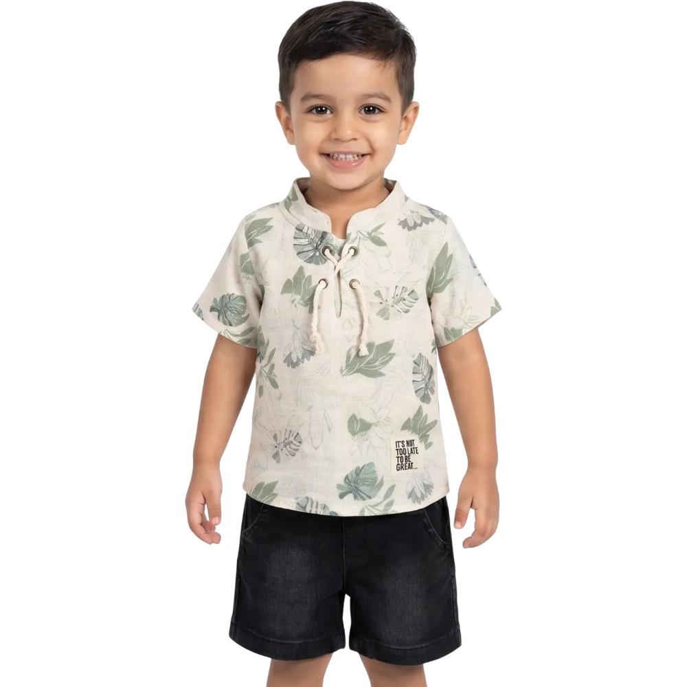 2606 Wholesale two-piece summer shirt and shorts set for boys aged 9-24 months.