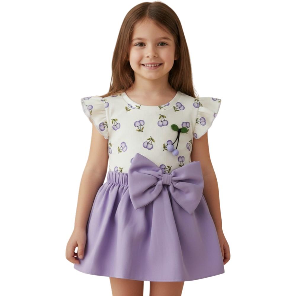 745 оптом детские летние кофты с юбкой для девочек на 2/5 лет