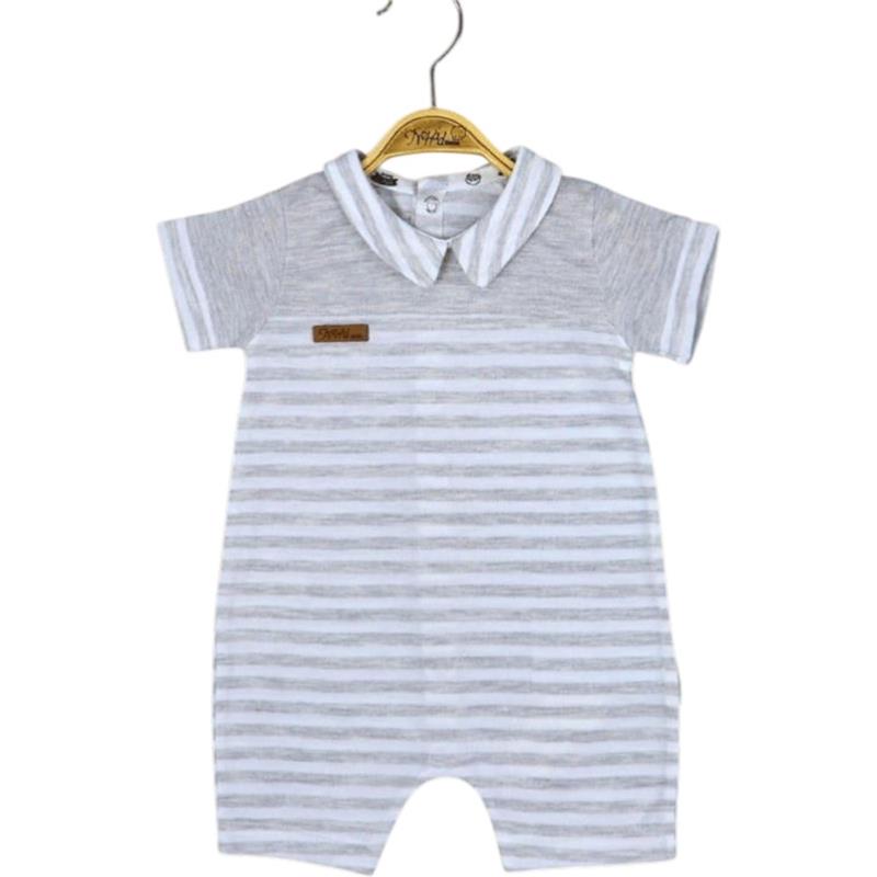 6695 toptan 3-9 aylık bebekler için yazlık çizgili tulum