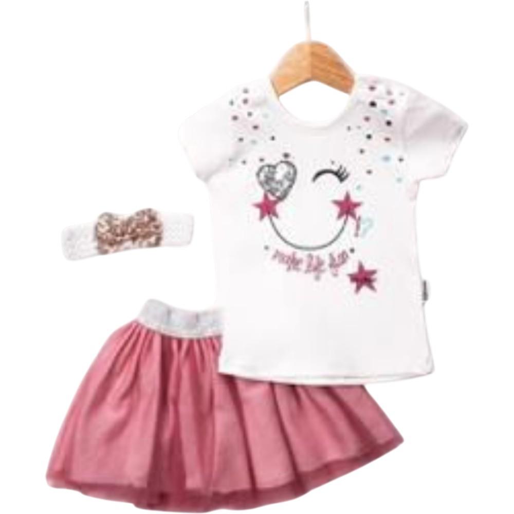25172 оптом детские летние футболки с юбкой для девочек на 9/24 месяцев