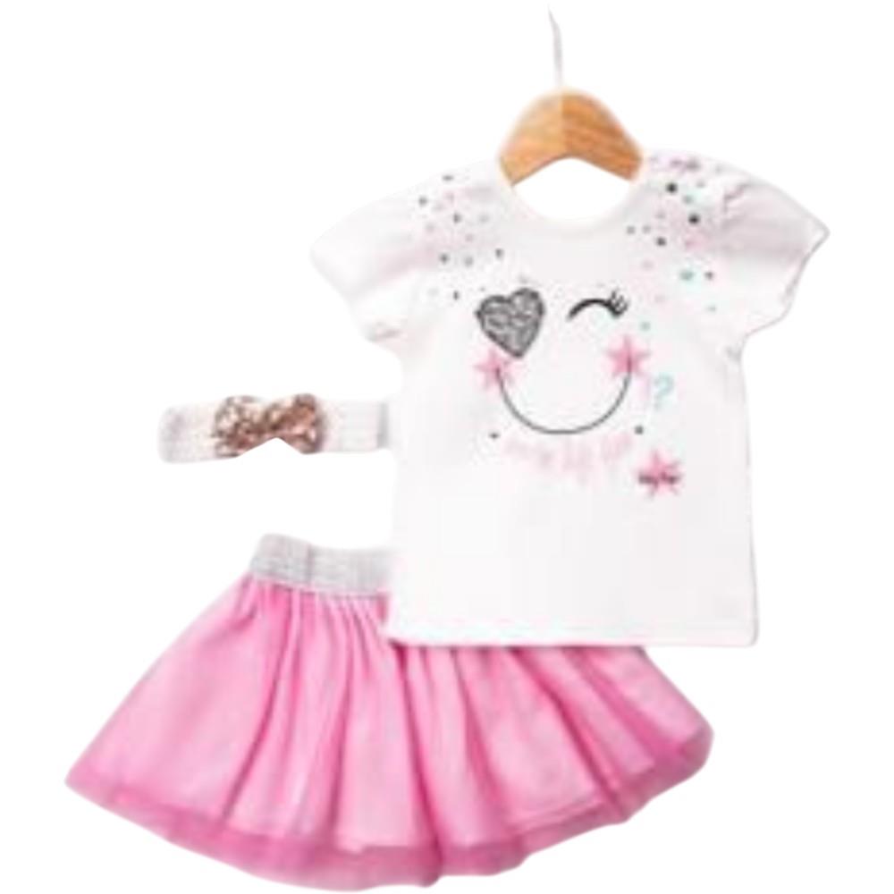 25172 оптом детские летние футболки с юбкой для девочек на 9/24 месяцев