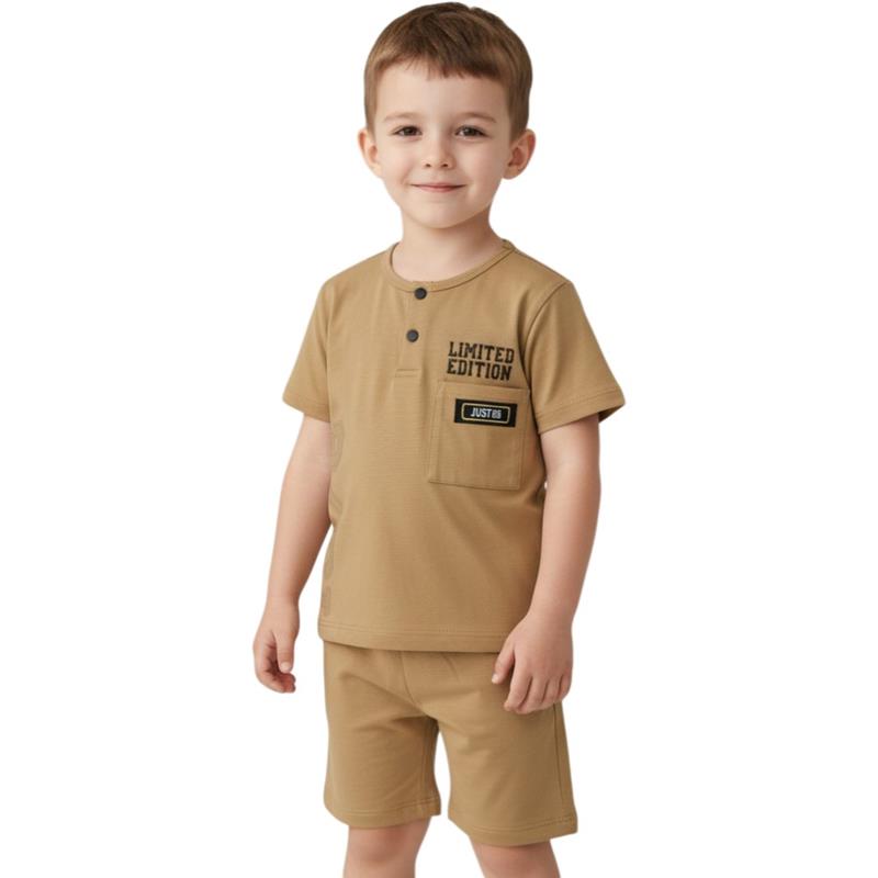 2637 wholesale children's summer two-piece sets, LIMITED EDITION printed T-shirts and shorts for boys 9/24 months