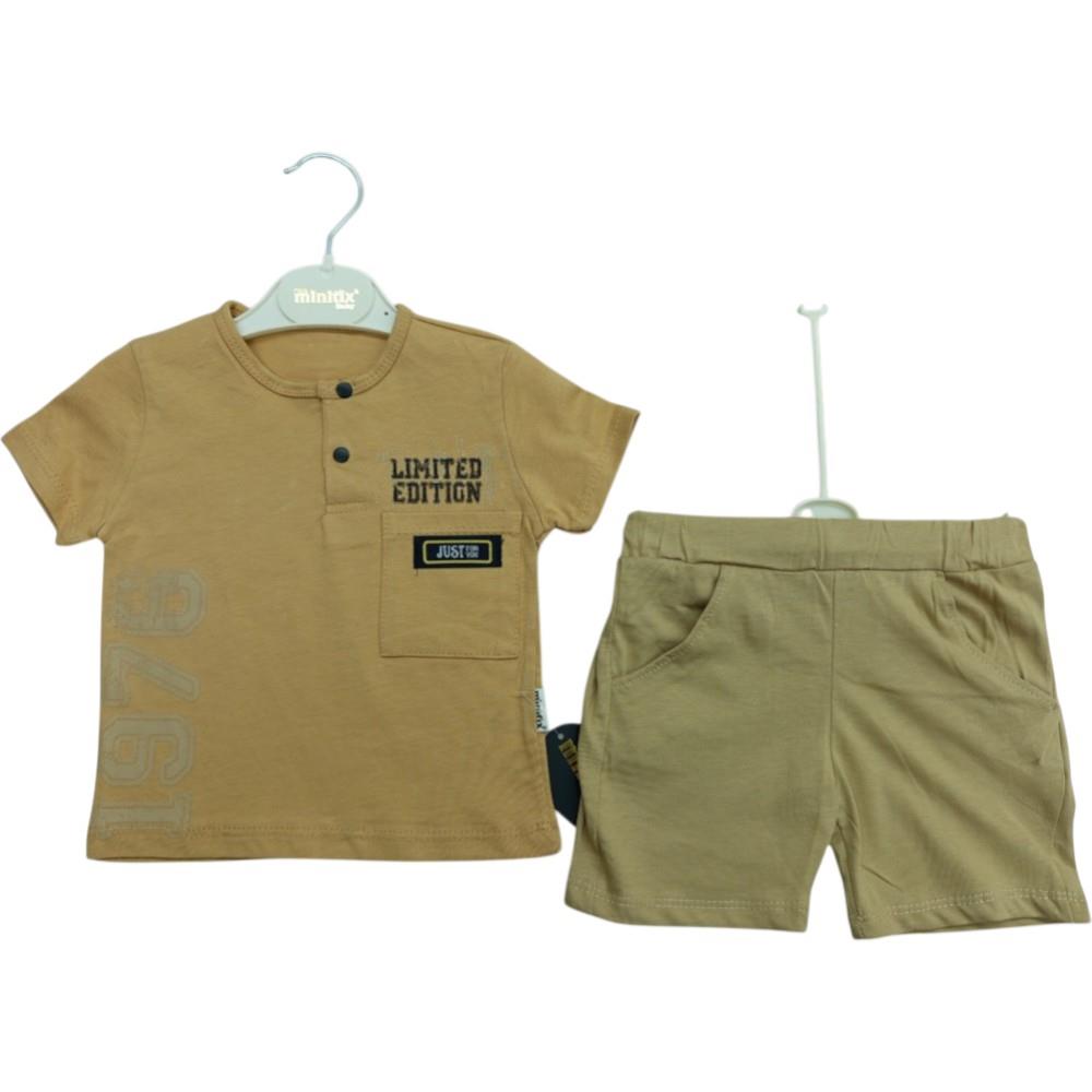 2637 оптом детские летние комплекты двойки,футболки с принтом LIMITED EDITION и шорты для мальчиков на  9/24 месяцев