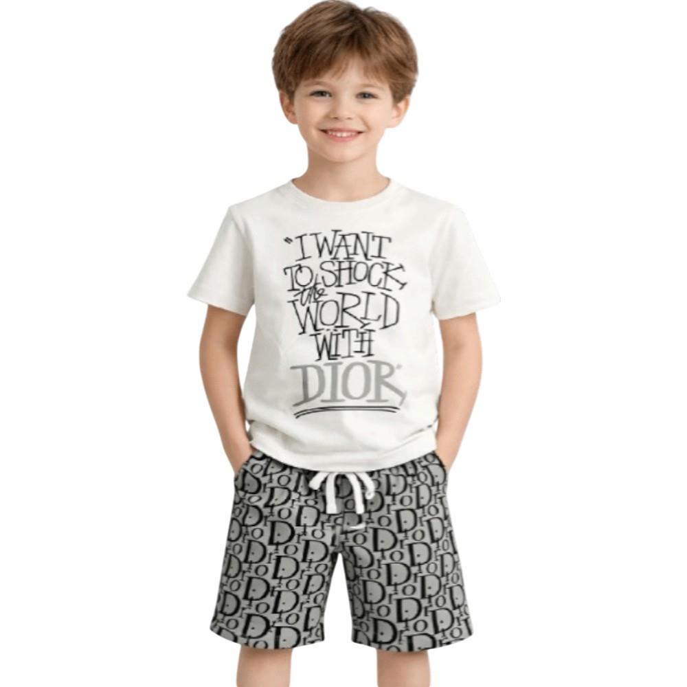 4523 wholesale children's summer two-piece suits, T-shirts with shorts for boys aged 6/9 years