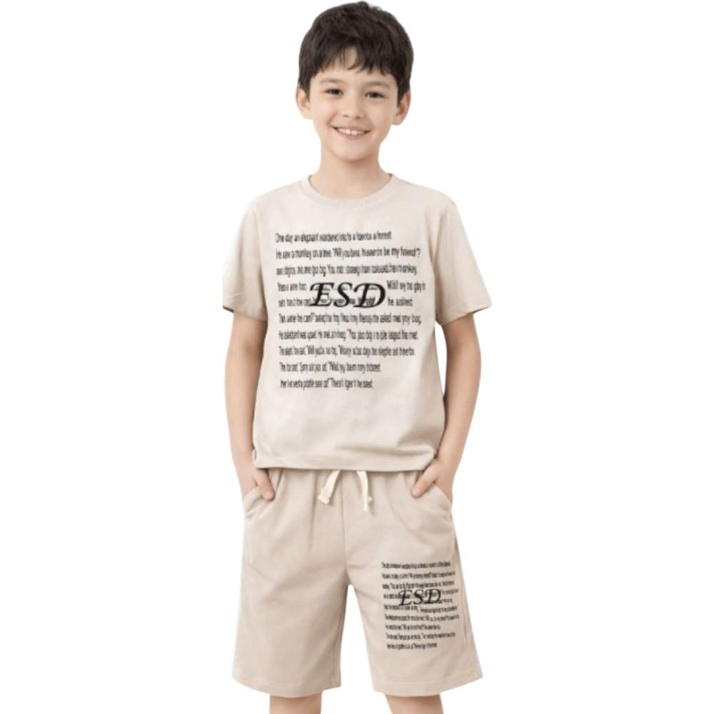 4621 оптом детские летние костюмы двойки,футболки с принтом ESD и шортами для мальчиков на 6/9 лет