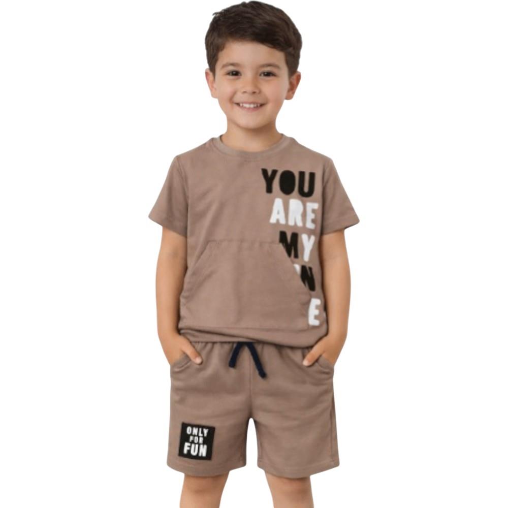 4545 wholesale children's summer two-piece suits, T-shirts with ONLY FOR print and shorts for boys 2/5 years 
