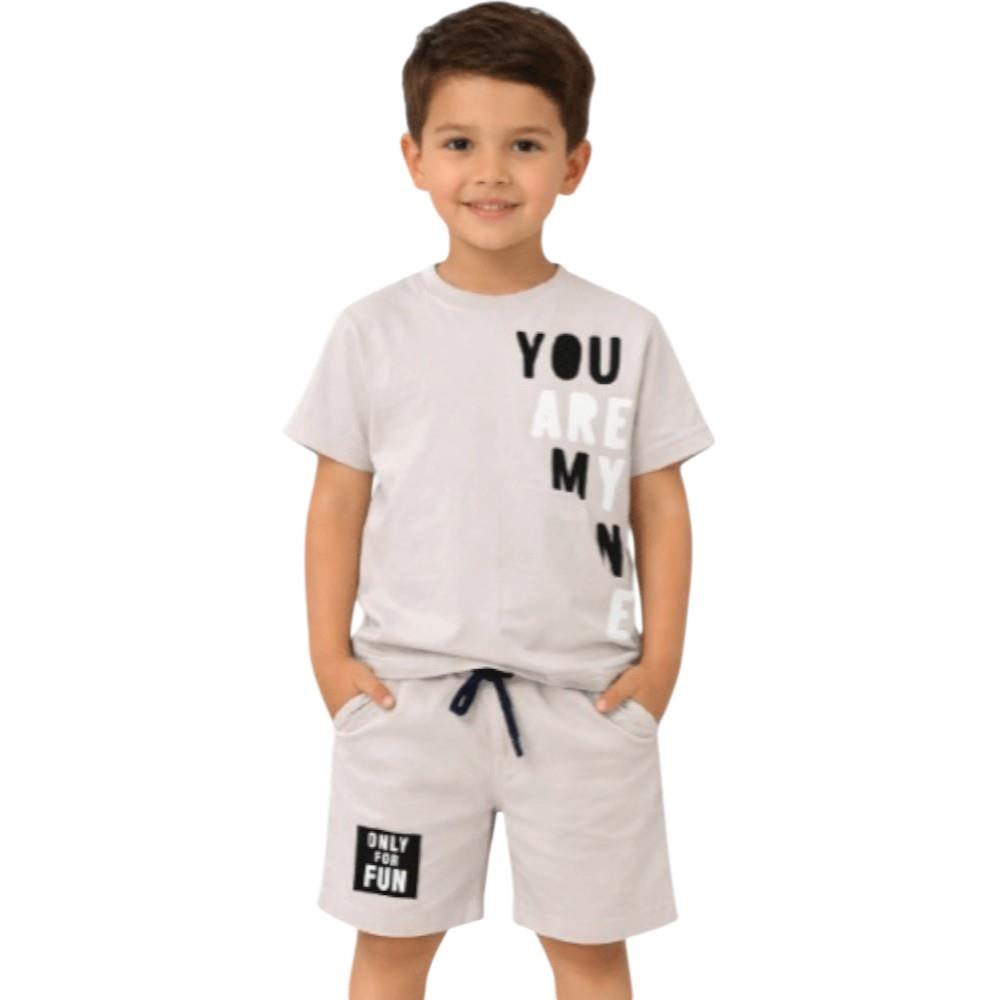 4545 wholesale children's summer two-piece suits, T-shirts with ONLY FOR print and shorts for boys 2/5 years