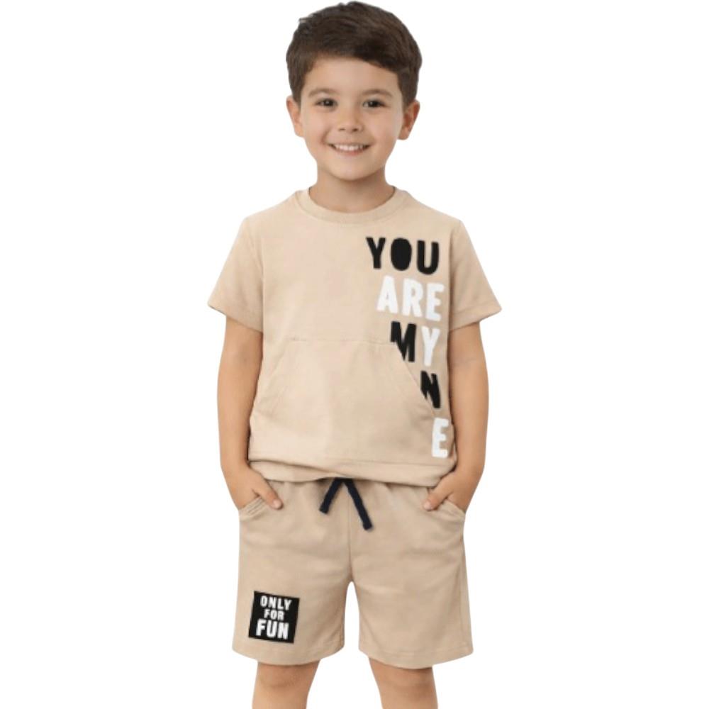 4545 wholesale children's summer two-piece suits, T-shirts with ONLY FOR print and shorts for boys 2/5 years