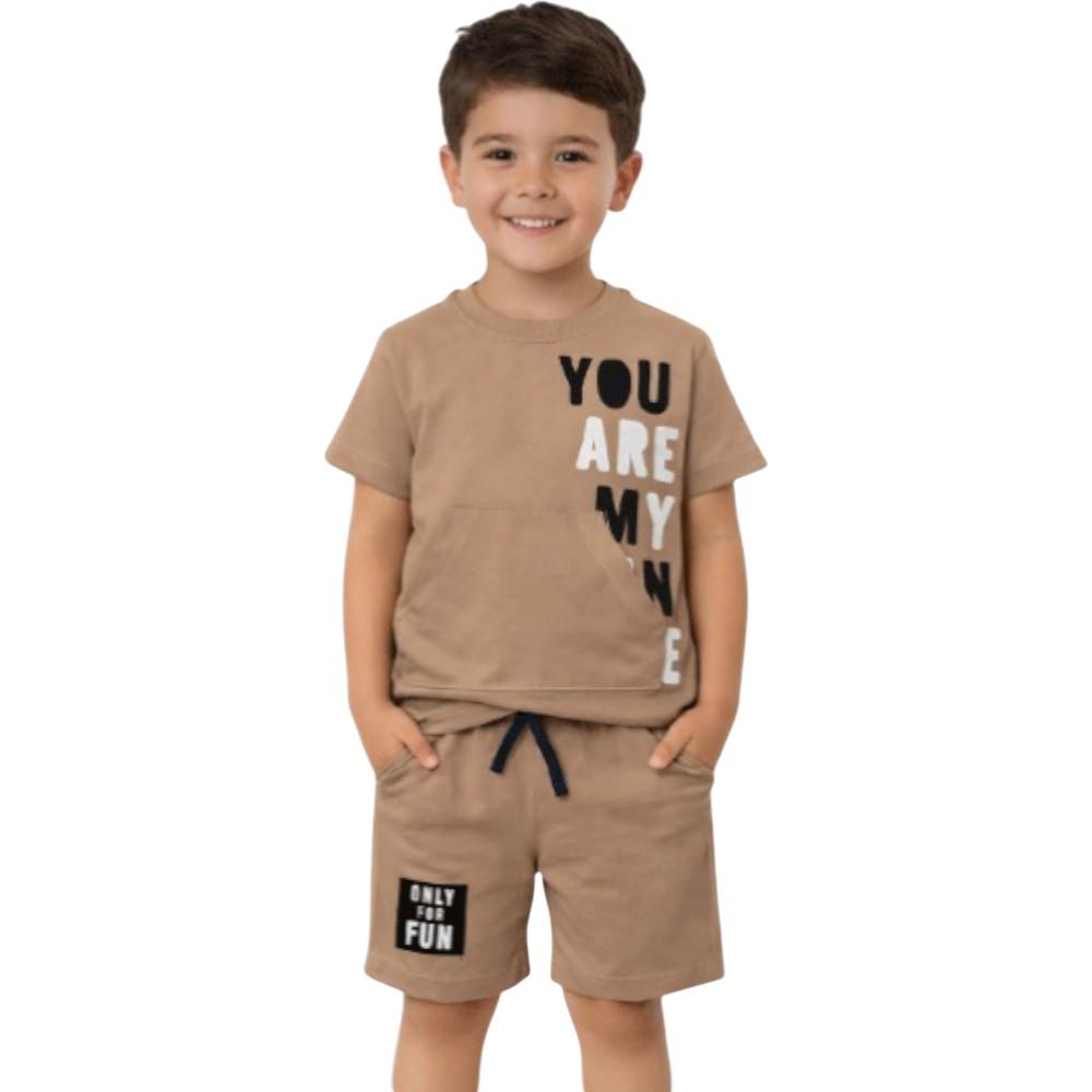 4545 wholesale children's summer two-piece suits, T-shirts with ONLY FOR print and shorts for boys 2/5 years
